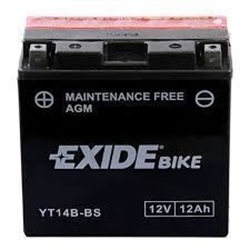Batería moto 12V 12Ah ETX14-BS, YTX14-BS EXIDE AGM