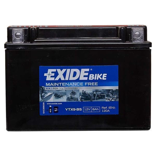 Batería moto 12V 12Ah ETX14-BS, YTX14-BS EXIDE AGM